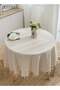 DUNISO Tassel Cotton Linen Tablecloth Round Table cloth For Dinning Room Restaurant Party And Kitche