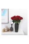 XiuWoo 12 Pieces Red Artificial Roses Silk Bridal Wedding Bouquet Realistic Flower Red/Green - 4