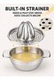 MOMENT Premium Stainless Steel Citrus Juicer & Lemon Squeezer, Manual Orange and Lime Reamer with Bu - 5