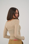 Hola Kayık Yaka Beige Basic Blouse - 7