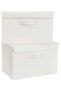 Hanayo Large Storage Bins with Lids, Pack of 2 Closet Storage Boxes for Shelves, Decorative Wardrobe