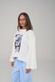 Blueberry Oversize White Long Sleeve T-Shirt - 3