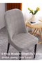 Kutis 4-Piece Modern Simplicity Tartan Stretch Dining Chair Cover Chair Seat Cover Polyester Dark Gr - 2