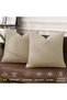 PHF 2 Piece 45cm x 45cm Cotton Waffle Weave Throw Pillow Covers, Elegant Decorative Square Covers, N - 3