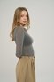 Hola Kayık Yaka Anthracite Basic Blouse - 4