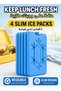 XiuWoo 4 Pcs Ice Packs for Lunch Box, Reusable Ultra Thin Freezer Packs Long Lasting for Coolers, Co