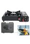 GO2CAMPS Camping Stove with 3-Piece Butane Gas Catridge -Two Way - Black/Orange/Red - 4
