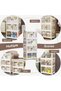 4-Layer Plastic Storage Organizer with Doors and Wheels - Foldable, Stackable, Transparent Display C - 5