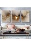 RATSAW Set Of 3 Framed Canvas Wall Arts for Living Room, Abstract Golden Cloud Paintings Artwork Wal
