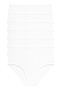Women's White Color Ribbed High Panties 6 Pack Comfortable Cut Underwear