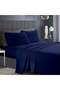 Infinitee Xclusives Queen Bed Sheet Set Navy Blue – 4 Piece Bedding Set, 230 × 260 cm, Soft Brushed