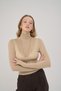 Cleo Long Sleeve Beige Turtleneck Blouse