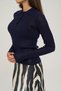 Opia Polo Collar Navy Blue Knitwear Sweater - 3