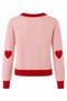 Red Stone Striped Heart Buttoned Cardigan - 5328 - 2