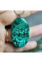 Malachite - Natural Malachite Stone Necklace - Energy and Joy Stone-6- Steel Chain - Only Hand Made - 7