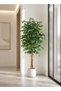 Zvezvia Artificial Ficus Trees with White Pot – 120cm/150cm/180cm Faux Plant Fake Silk Trees with Fa - 4