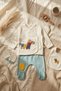 Tiny Trotter 100% Cotton Horse Embroidered Newborn 5-Piece Baby Set - Ecru & Green - 4
