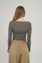 Hola Kayık Yaka Anthracite Basic Blouse - 5