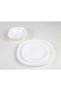 Noon East 12 Piece Dinner Plate Set of 4,Lightweight Square Opal Glass White Dinnerware Plates, Dish - 3