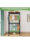 Forthcan Heavy Duty Clothes Rack on Wheels, Metal Garment Rail with 3 Hanging Rods, Shelf and Side H - 4