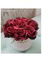 XiuWoo 12 Pieces Red Artificial Roses Silk Bridal Wedding Bouquet Realistic Flower Red/Green - 5