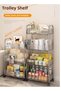 4 Tier Multi-Purpose Rolling Shelf Acrylic Trolley Organizer Transparent Color 91x32x21cm Trolley Or - 5
