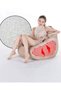 COMFY SOFT VELVET LARGE BEAN BAG BEIGE WITH VIRGIN BEANS FILLING - 3
