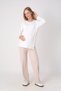 Women's Maternity & Postpartum Pajama Set with Hidden Layers and Nursing Compartment, Adjustable Waist, Lace-Up Ribbed Camisole Top and Bottom Set - 3