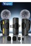 Yaqeen Microphone With Portable Physical Buttons, Mic Iphone Android Camera Ipad Usb-C, Wireless Lav