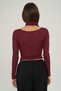 Essential Chest Ruched Detail Burgundy Blouse - 5