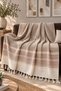 Buldan Kara Pattern 100% Cotton Double Bedspread, Pique & Sofa Cover Shawl (200cm X 220cm)