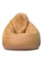 Luxe PVC Leather Bean Bag Beige 80x50cm