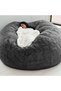 Arabest Soft Bean Bag Sofa Cover(NO Filler) Super Large Lazy Sofa Cover for Family (Dark Gray, 6FT(D