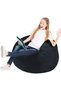 Comfy Classic Velvet Black Large Plush Bean Bag - 3