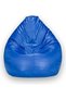 Luxe PVC Leather Bean Bag Blue 80x50cm