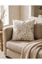 Ivory And Gold Abstract Floral Jacquard Cushion 45x45cm