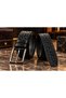 Yts Leather Men's Genuine Manda Leather Belt – Woven Pattern Printed, Classic Metal Buckle