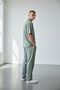 Men's Green Plaid Striped Crepe Oversized Set - 3
