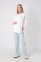 Women's Maternity & Postpartum Pajama Set with Hidden Layers and Nursing Compartment, Adjustable Waist, Lace-Up Ribbed Camisole Top and Bottom Set - 2
