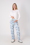 Women's Discreet Breastfeeding Detailed Maternity and Postpartum Pajama Set Leaf Patterned Cotton Home Wear Set - 3