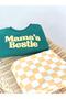 Unisex Tropical Green Mamas Bestie Written Sweatshirt Checkered Tracksuit Top and Bottom Set - 5