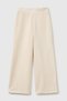 Girl's cream back logo embroidered straight palazzo pants