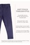 Navy Blue Suede Effect Winter Leggings for Little Girls - 4