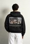Men's Kangaroo Pocket Mafia Themed Hooded Oversize Sweatshirt