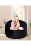 COMFY CLASSIC BEAN BAG VELVET BLACK XL WITH VIRGIN BEANS FILLING - 2