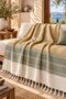 Buldan Kara Pattern 100% Cotton Double Bedspread, Pique & Sofa Cover Shawl (200cm X 220cm) - 7