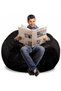 Comfy Velvet Classic Black Plush Bean Bag - 4