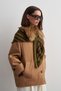 Striped Knitwear Shoulder Shawl Olive - 2