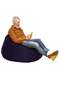 AMERICAN POLO Niklas | Velvet Bean Bag Chair Dark Purple Small