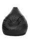 COMFY & SOFT LARGE ADULT BLACK PVC BEAN BAG WITH VIRGIN BEANS FILLING - 2
